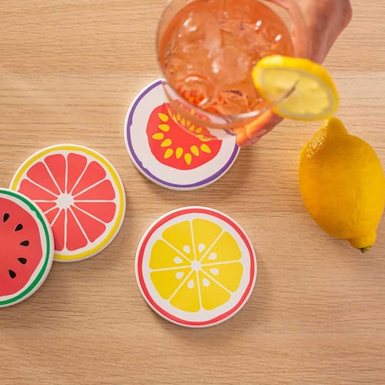 6 Packs: 4 ct. (24 total) Cricut® Round Coaster Blanks